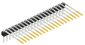 Pin header, 20 pole, pitch 2.54 mm, angled, black, SL318220S