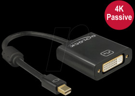 62605 Mini DP 1.2 plug &gt; DVI 24+5 socket, black