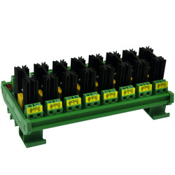 CZH-LABS DIN Rail Mount 8 Channel 8 Amp Solid State Relay SSR Module, in 4~32VDC, out 100~240VAC.