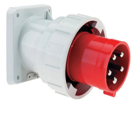 Wtyczka odbiornikowa maszynowa TE 4P 63A 400V czerwona IP67 27001