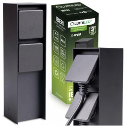 Słupek Ogrodowy IBERI Zewnętrzny Stojący 230V 2x Gniazdo Sieciowe IP65 LUMILED