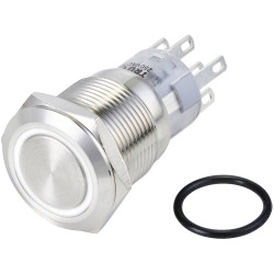 TruComponents 782146 Pushbutton ,Panel Mount,On/(On),DPDT,Solder,IP65