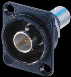 NBB75DFIB     BNC panel jack D-housing, 75 Ohms, black