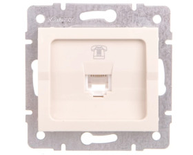 LOGI Gniazdo telefoniczne 1xRJ11 Kremowy 25165