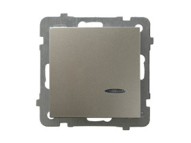 AS Wyłącznik pojedynczy z podświetleniem niebieskim satyna light ŁP-1GS/m/45 OSPEL