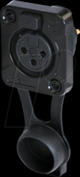 RRX3F-Z-002-1 XLR receptacle 3-pole, IP65, black chrome housing