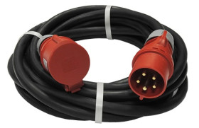 Przedłużacz budowlany kontenerowy elCORD CEE 32A 400V IP44 2m H07RN-F 5G6 z wtyczką i gniazdem CEE 32A-5P IP44
