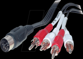 10402 4x RCA plug to 5-pin DIN connector