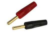 BANAN-WPM-BR-Z Wtyki bananowe przykręcany super - komplet: czarny + czerwony (końcówki złote)