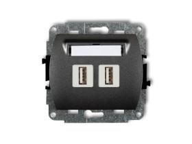 TREND Gniazdo USBx2 podwójne-AA 3.0 grafitowy 11GUSB-6 KARLIK