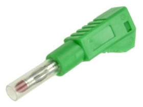 Wtyk bananowy na przewód bezpieczny 4mm 32A; 600V zielony