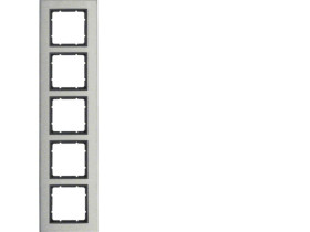 BERKER B.7 Ramka 5 pięciokrotna pionowa stal szlachetna/antracyt mat 10153606 HAGER
