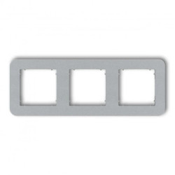 MINI Ramka uniwersalna potrójna zaokrąglona z tworzywa srebrny metalik 7MRTZ-3