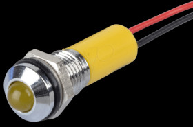 Q8P3CXXY24E Indicator LED, 24 V DC, 8 mm, wired, yellow/BrC