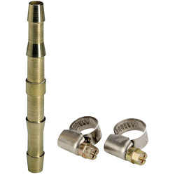 Einhell 4139310 Pneumatic Hose Connector Brass 6mm with Clamps