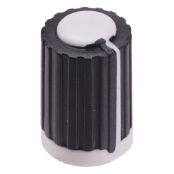 White Push Fit 6mm Pointer Control Knob