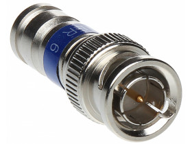 Wtyk BNC na RG6U Kompresyjny niebieski