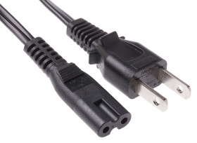 Przewód zasilania złącze A: IEC C7, złącze B: Wtyk japoński typu A 2m 3 A 125 V Czarny