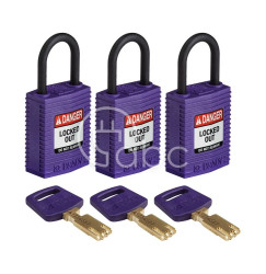 Kłódka LOTO SafeKey kompaktowa, nylonowa, szekla 25 mm, fioletowa (3 szt.),...