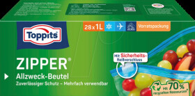 2807298004 TOPPITS freezer bag, ZIPPER, 1.0 l, x28