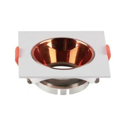 Oprawa punktowa Oczko GU10 IP20 Biała+Różowy Połysk Kwadrat 6655