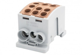 Zacisk odgałęźny HLK 100A-3 (1x25,2x16 / 1x25,2x16) Al/Cu - brązowy