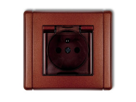 FLEXI Gniazdo hermetyczne z uziemieniem (klapka dymna przesłony torów prądowych) brązowy metalik 9FGPB-1zdp KARLIK