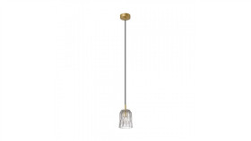 Lampa Wisząca Zwis Złoty Tazza Z Przezroczystym Szklanym Kloszem Na E14 -...