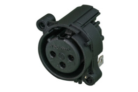 XLR panel socket, 3 pole, gold-plated, polyamide, NC3FAAH2-0