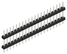 Pin header, 20 pole, pitch 2 mm, straight, black, SLY507520Z