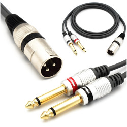 KABEL XLR MĘSKI 2x WTYK JACK 6.3 MONO VITALCO 1,5m MK35