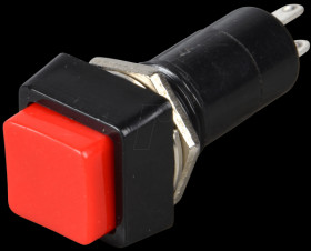 Pressure switch, 1 A/250 V, 1 x on, push button, red