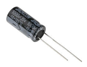 Kondensator 1000μF 35V dc Radialny, Otwór przelotowy RS PRO roztaw: 5mm 10 (Dia.) x 20mm