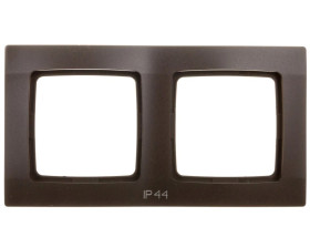 KARO Ramka podwójna do łączników IP44 czekoladowy metalik RH-2S/40