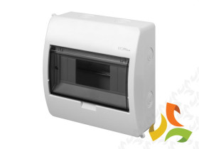 Rozdzielnica natynkowa 8 modułowa 1x8M drzwi transparentne IP40 ELEGANT RN N+PE 2402-01 ELEKTRO-PLAST NASIELSK