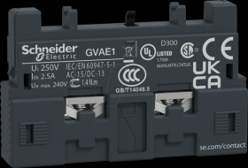 GVAE1 Auxiliary switch, TeSys GVAE, 1 NC, 1 NO, front