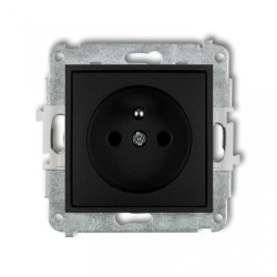 ICON Mechanizm gniazda pojedynczego z uziemieniem 2P+Z (przesłony torów prądowych) czarny mat 12IGP-1zp