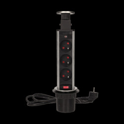 ORNO srebr Gn. wysuwane z blatu 3x230V AE-1347