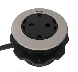 Gniazdo Solo, gniazdo Schuko F (DE) z gniazdem ładującym USB C, stal nierdzewna, 82052727