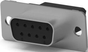 D-Sub socket, 9 pole, high density, equipped, straight, solder pin, 5745183-2