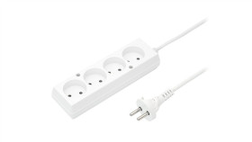 Przedłużacz 4-Gniazda B/U 10A 1M /Omy 2X1/ Biały Ps-460