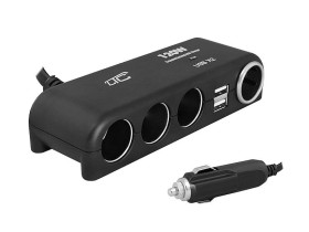 Rozgałeziacz zapalniczki samochodowej (4 gniazda + 2x USB)