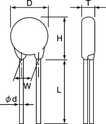 Warystor 820V 510V 80J 760V 1355V 25A