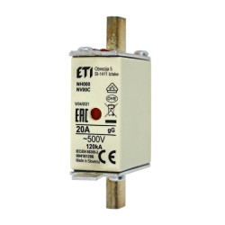 Bezpiecznik mocy NH000/WT-00C 20A 500V gL/gG 004111431 Eti