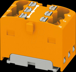 3002792 PTFIX distribution block, 6x1.5, orange