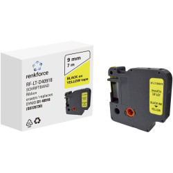Renkforce RF-6027850 Labelling tape Yellow Black 9mm x 7m Compatible DYMO D1