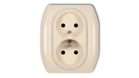 Trend Gniazdo Podwójne Z/U Beżowy 1Gp-2Zp