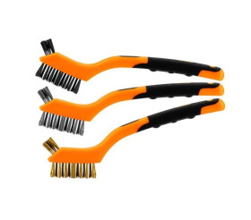 Szczotki druciane zestaw 3szt 3x7 rzędów (z drutu stalowego , nylonowego i mosiężnego) 39-100