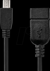 CCGB60315BK02 USB 2.0 cable, mini B plug > A socket, 0.2 m