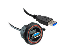 Przedłużacz USB Złącze A USB A Złącze B USB A dł. 500mm Przewód przedłużający USB USB 3.0 kolor: Czarny